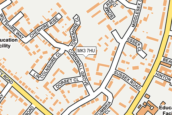 MK3 7HU map - OS OpenMap – Local (Ordnance Survey)