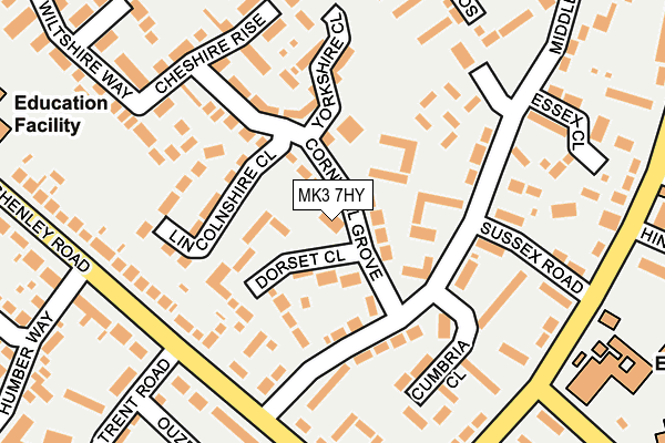 MK3 7HY map - OS OpenMap – Local (Ordnance Survey)