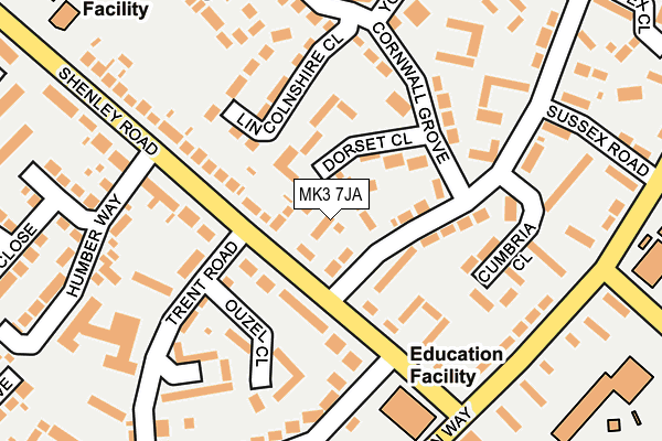 MK3 7JA map - OS OpenMap – Local (Ordnance Survey)