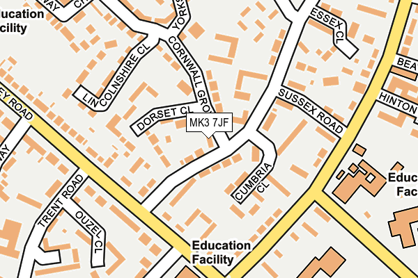 MK3 7JF map - OS OpenMap – Local (Ordnance Survey)