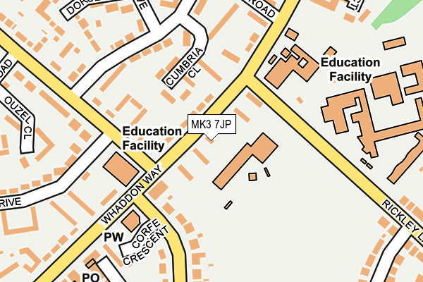 MK3 7JP map - OS OpenMap – Local (Ordnance Survey)