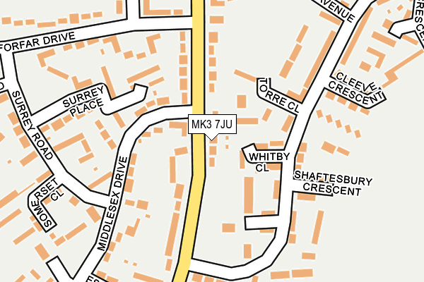 MK3 7JU map - OS OpenMap – Local (Ordnance Survey)