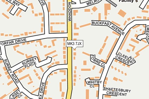 MK3 7JX map - OS OpenMap – Local (Ordnance Survey)
