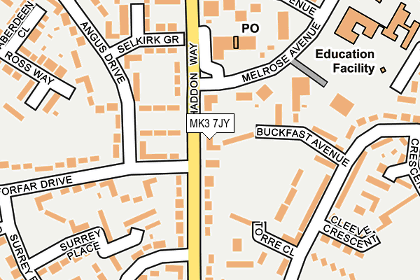 MK3 7JY map - OS OpenMap – Local (Ordnance Survey)
