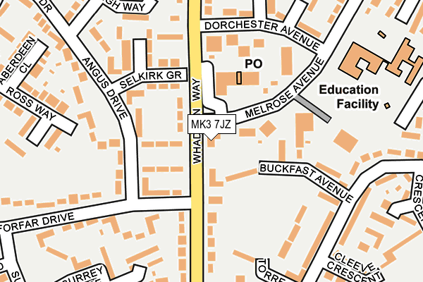 MK3 7JZ map - OS OpenMap – Local (Ordnance Survey)