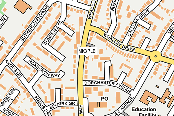MK3 7LB map - OS OpenMap – Local (Ordnance Survey)
