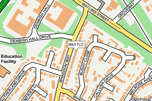 MK3 7LD map - OS OpenMap – Local (Ordnance Survey)