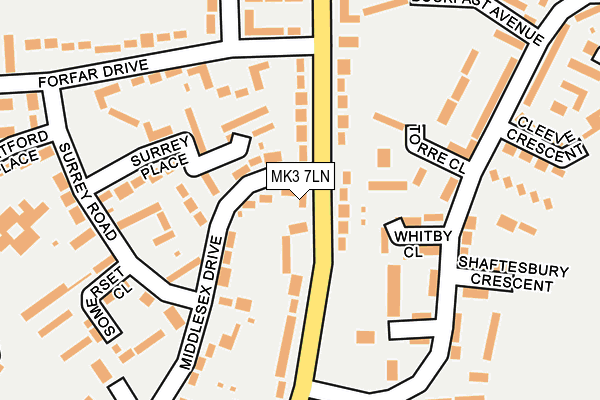 MK3 7LN map - OS OpenMap – Local (Ordnance Survey)