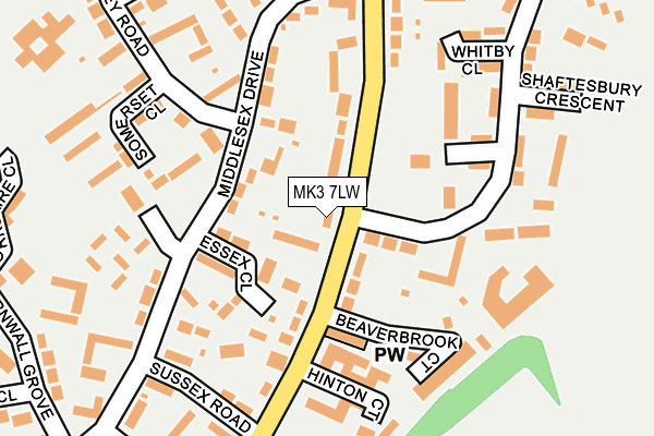 MK3 7LW map - OS OpenMap – Local (Ordnance Survey)