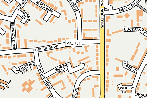 MK3 7LY map - OS OpenMap – Local (Ordnance Survey)