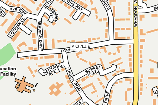 MK3 7LZ map - OS OpenMap – Local (Ordnance Survey)