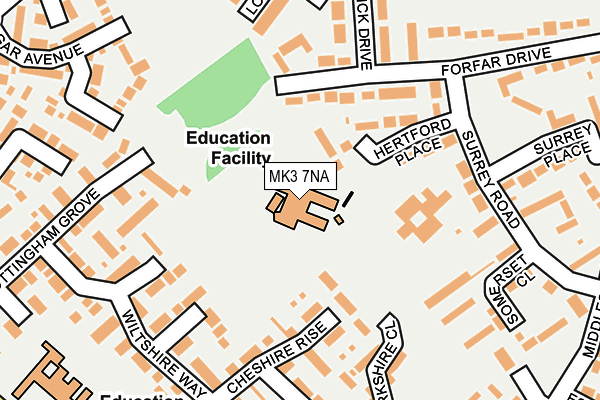 MK3 7NA map - OS OpenMap – Local (Ordnance Survey)