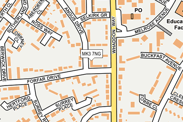 MK3 7NG map - OS OpenMap – Local (Ordnance Survey)