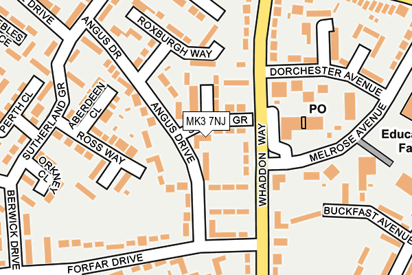 MK3 7NJ map - OS OpenMap – Local (Ordnance Survey)