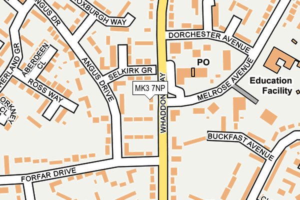 MK3 7NP map - OS OpenMap – Local (Ordnance Survey)