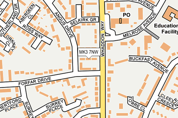 MK3 7NW map - OS OpenMap – Local (Ordnance Survey)