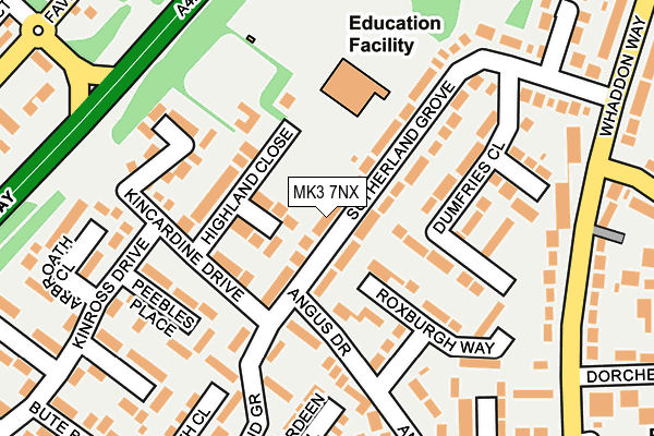 MK3 7NX map - OS OpenMap – Local (Ordnance Survey)