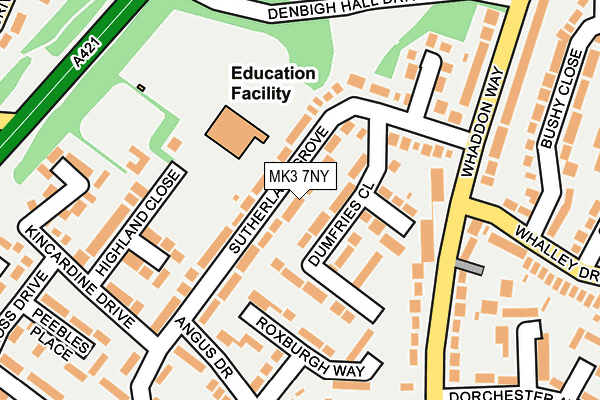 MK3 7NY map - OS OpenMap – Local (Ordnance Survey)