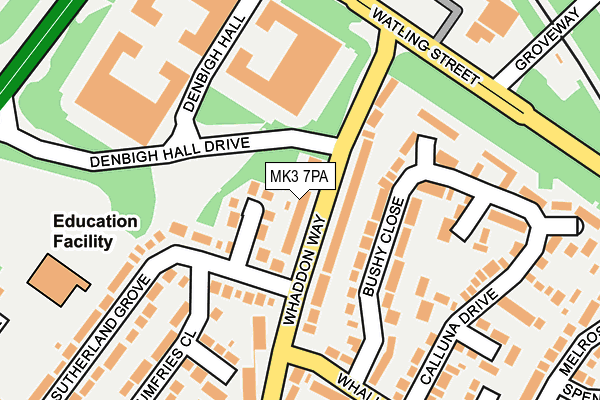 MK3 7PA map - OS OpenMap – Local (Ordnance Survey)