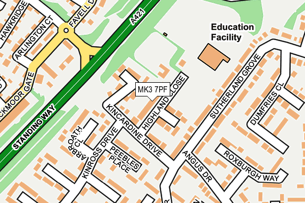 MK3 7PF map - OS OpenMap – Local (Ordnance Survey)