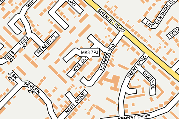 MK3 7PJ map - OS OpenMap – Local (Ordnance Survey)
