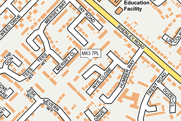 MK3 7PL map - OS OpenMap – Local (Ordnance Survey)