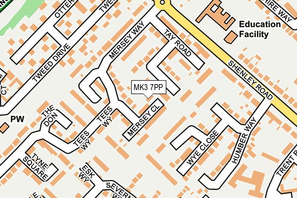 MK3 7PP map - OS OpenMap – Local (Ordnance Survey)