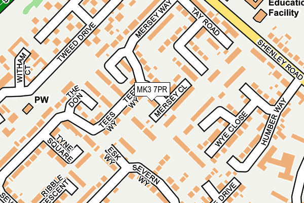 MK3 7PR map - OS OpenMap – Local (Ordnance Survey)