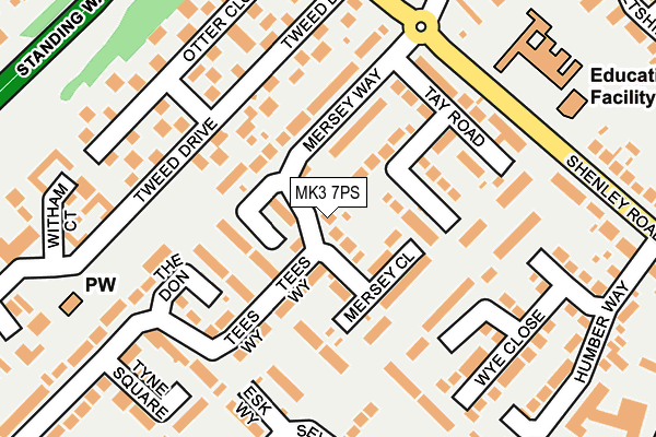 MK3 7PS map - OS OpenMap – Local (Ordnance Survey)