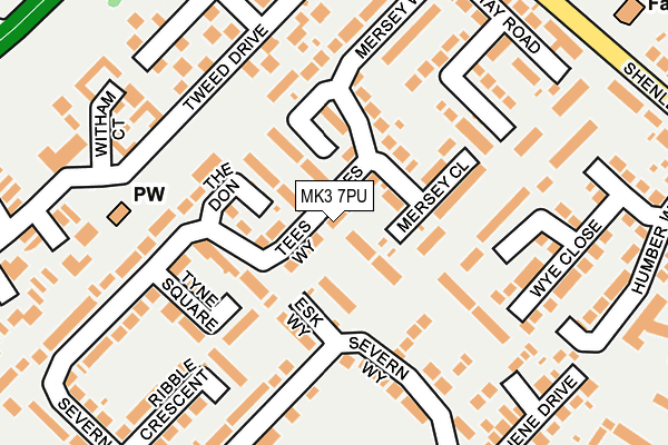 MK3 7PU map - OS OpenMap – Local (Ordnance Survey)