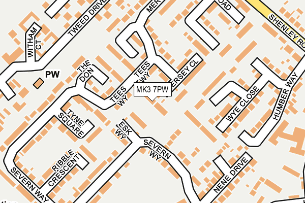 MK3 7PW map - OS OpenMap – Local (Ordnance Survey)