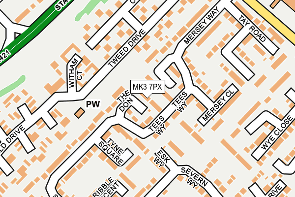 MK3 7PX map - OS OpenMap – Local (Ordnance Survey)