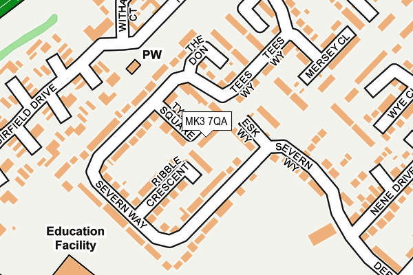 MK3 7QA map - OS OpenMap – Local (Ordnance Survey)
