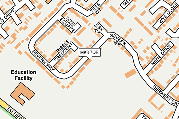 MK3 7QB map - OS OpenMap – Local (Ordnance Survey)