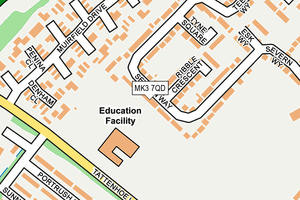 MK3 7QD map - OS OpenMap – Local (Ordnance Survey)