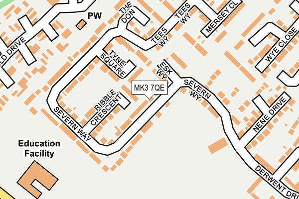 MK3 7QE map - OS OpenMap – Local (Ordnance Survey)