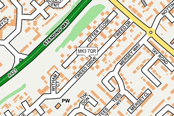 MK3 7QR map - OS OpenMap – Local (Ordnance Survey)