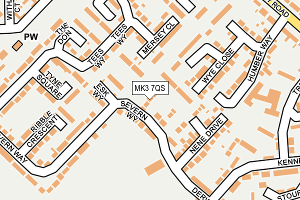 MK3 7QS map - OS OpenMap – Local (Ordnance Survey)