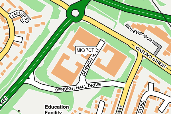 MK3 7QT map - OS OpenMap – Local (Ordnance Survey)