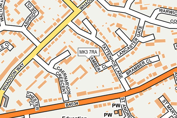 MK3 7RA map - OS OpenMap – Local (Ordnance Survey)