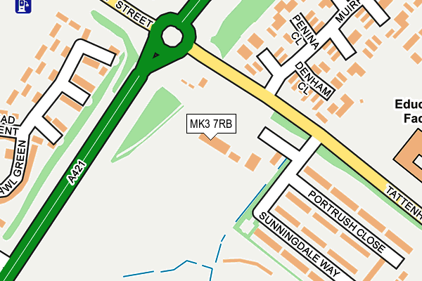 MK3 7RB map - OS OpenMap – Local (Ordnance Survey)