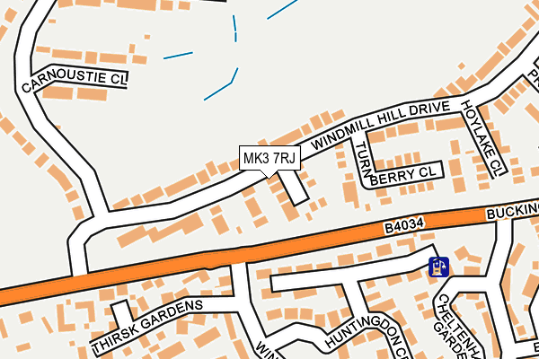 MK3 7RJ map - OS OpenMap – Local (Ordnance Survey)
