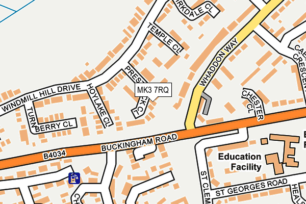 MK3 7RQ map - OS OpenMap – Local (Ordnance Survey)