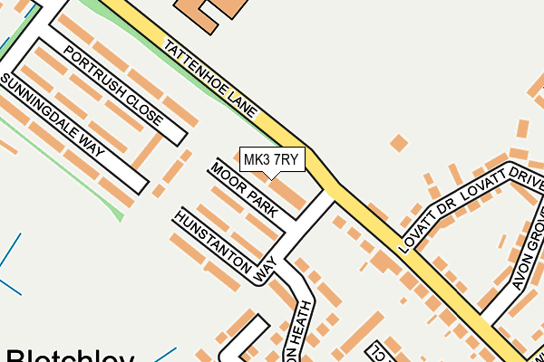 MK3 7RY map - OS OpenMap – Local (Ordnance Survey)