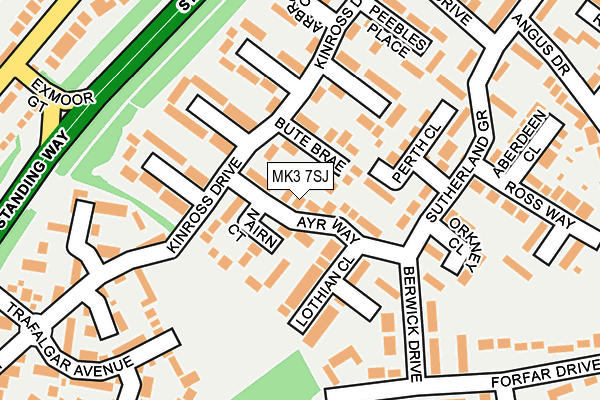 MK3 7SJ map - OS OpenMap – Local (Ordnance Survey)