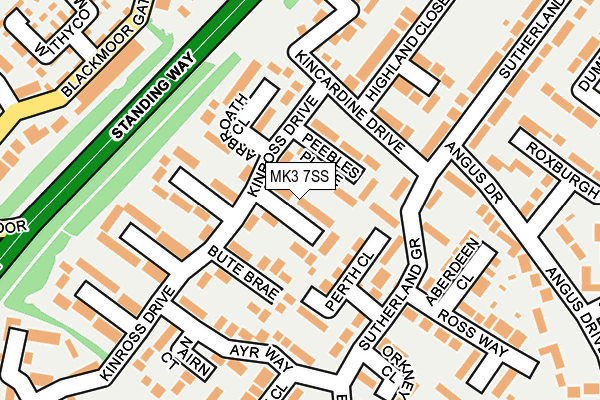 MK3 7SS map - OS OpenMap – Local (Ordnance Survey)