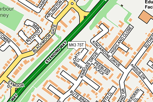 MK3 7ST map - OS OpenMap – Local (Ordnance Survey)