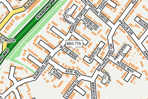 MK3 7TA map - OS OpenMap – Local (Ordnance Survey)
