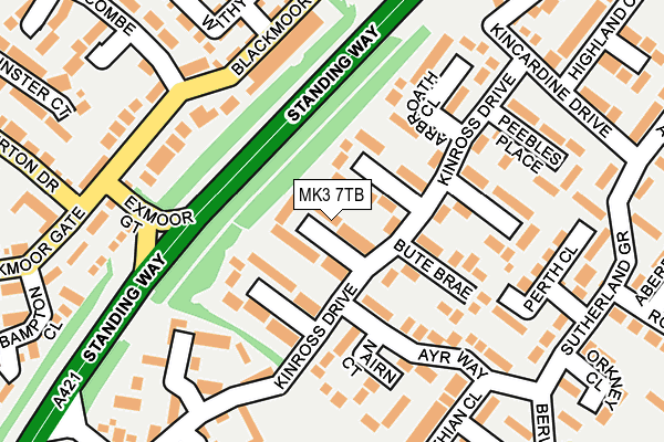 MK3 7TB map - OS OpenMap – Local (Ordnance Survey)