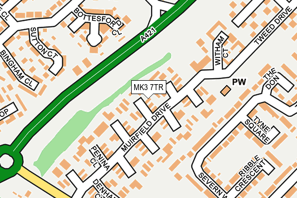 MK3 7TR map - OS OpenMap – Local (Ordnance Survey)